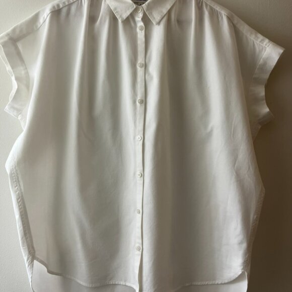 Madewell Central Shirt Classic White Button-Down Oversized Short-Sleeve Medium - Picture 3 of 6